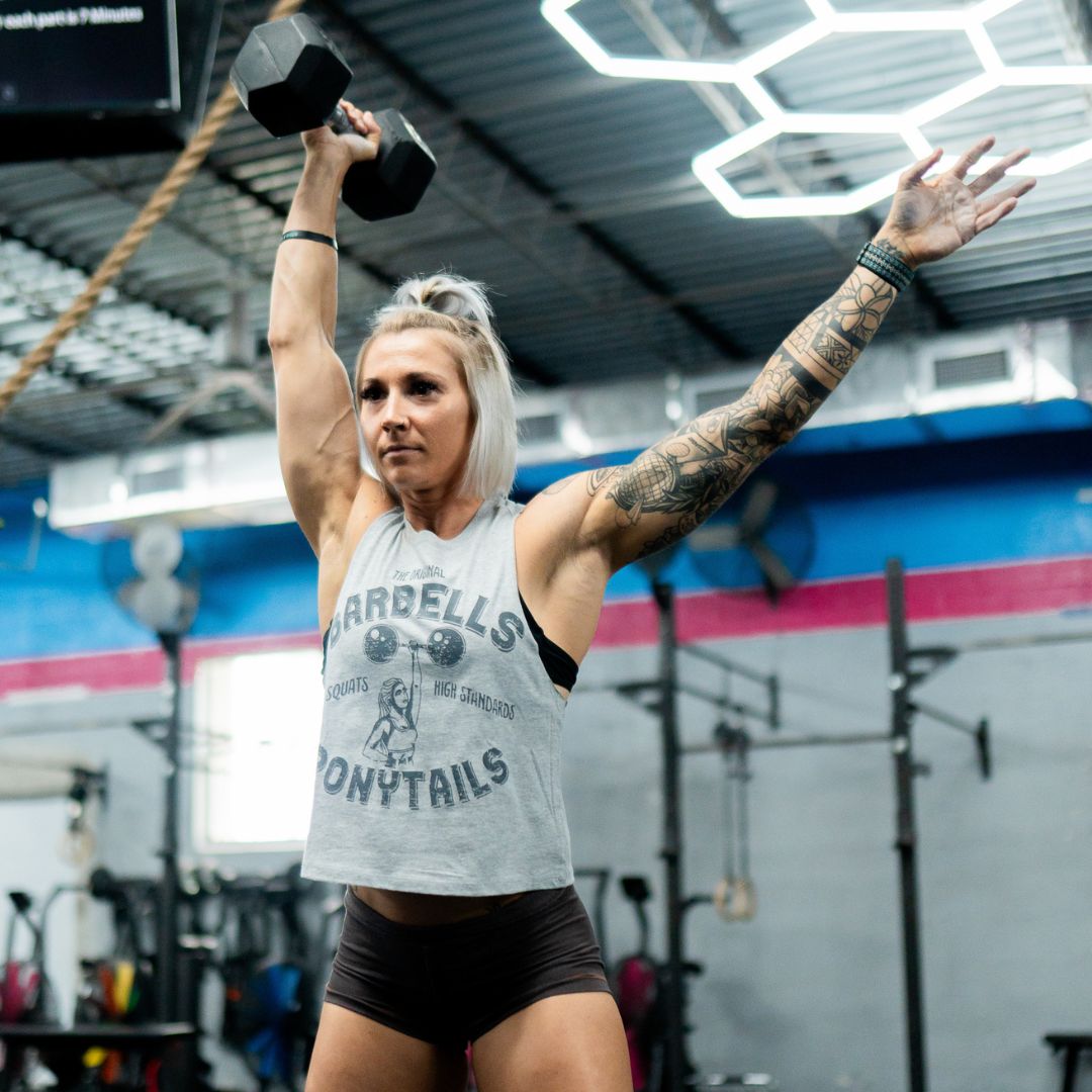 Strong Woman Racer Crop