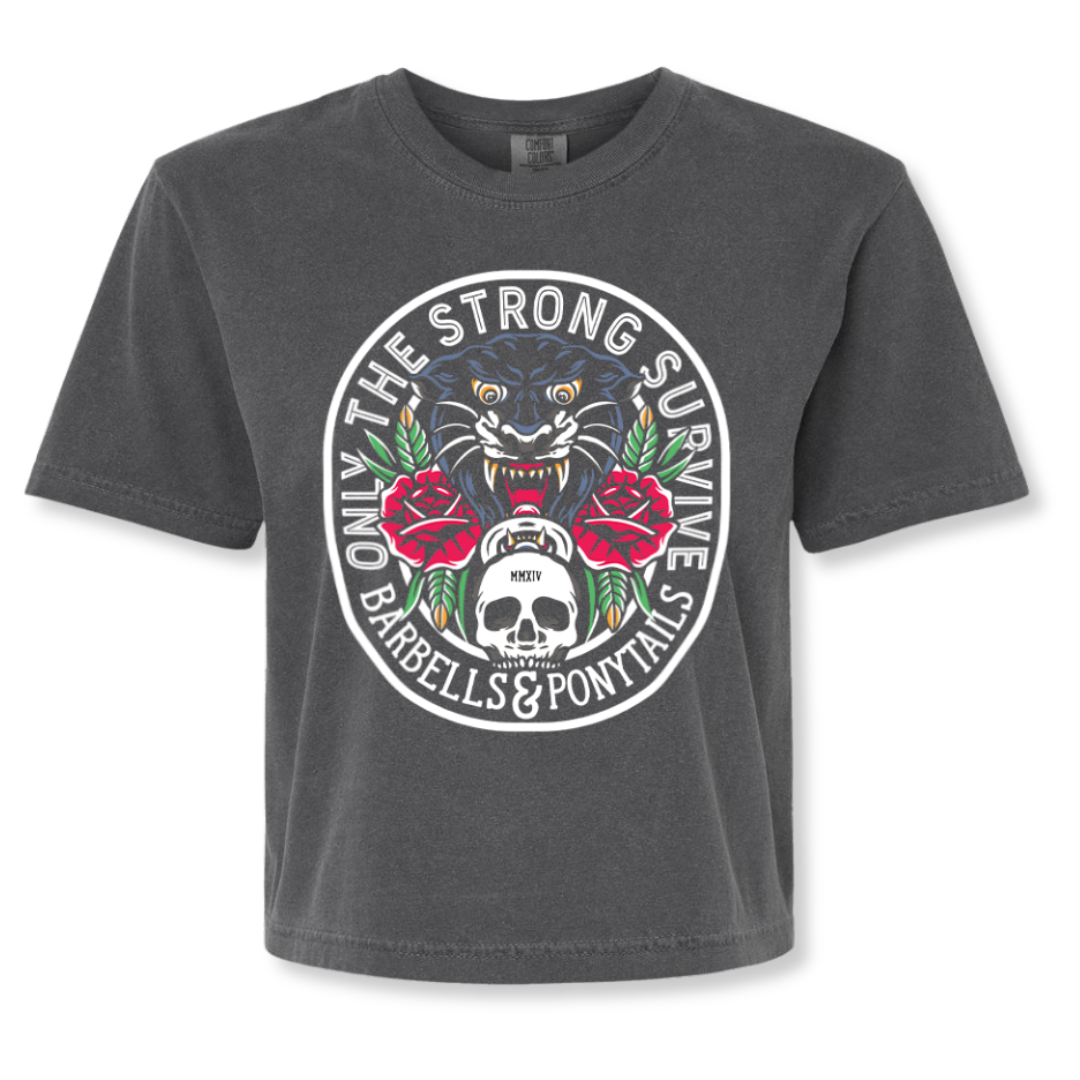 Only The Strong Boxy Crop T
