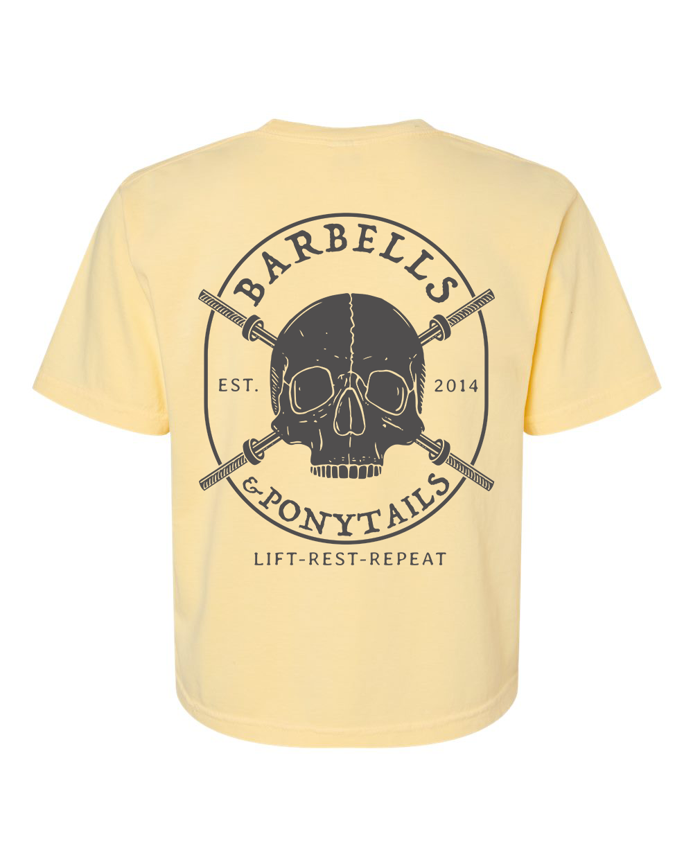 Skulls &amp; Barbells Boxy Modest Crop T