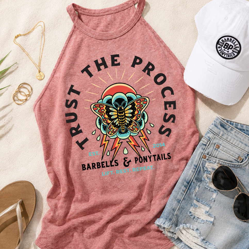 Trust The Process Flowy High Neck Tank