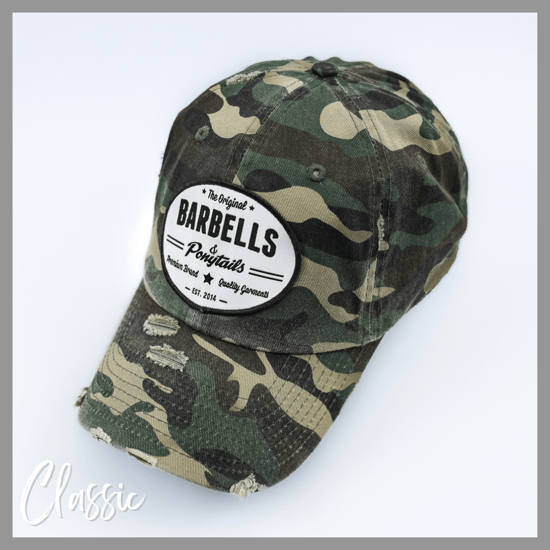 Classic Camo Baseball Hat - Barbells &amp; Ponytails